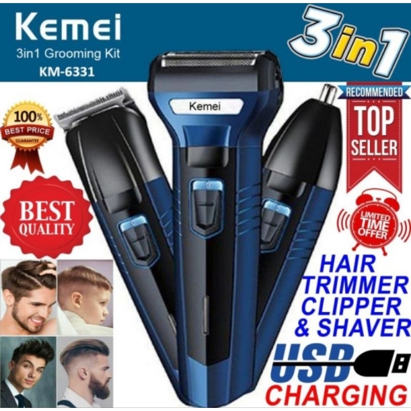 BISA COD New Item Mesin alat Cukur Rambut Kemei KM-1419 &amp; KM 6558 Clipper 3in1 Hair Clipper