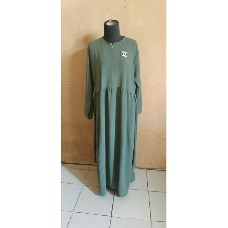 Bavina Midi Dress Pakaian Wanita Bahan crincle airflow Premium Free Bros