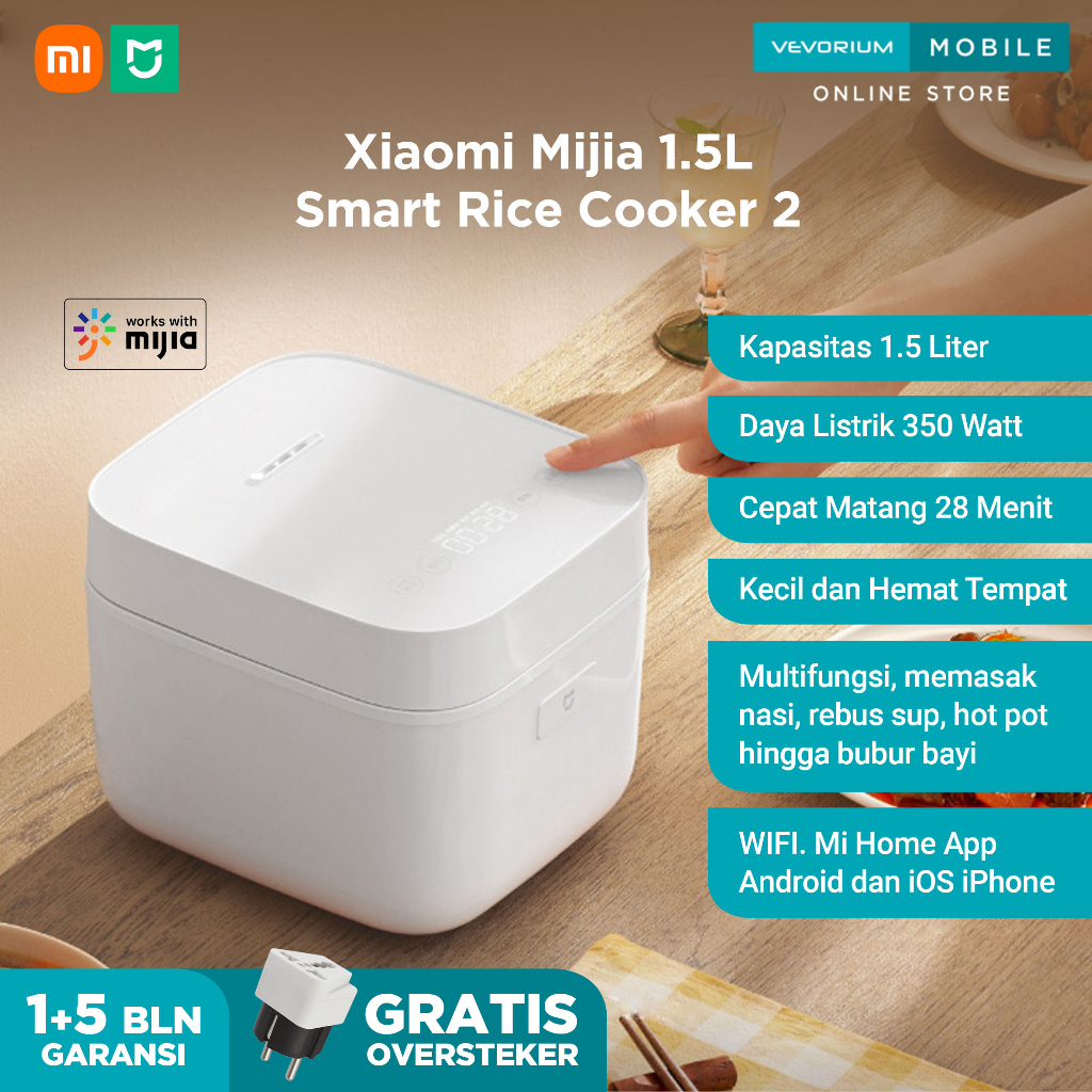 Xiaomi Mijia 1.5L Smart Rice Cooker 2 WIFI Mini Penanak Nasi Bubur Bayi MPASI