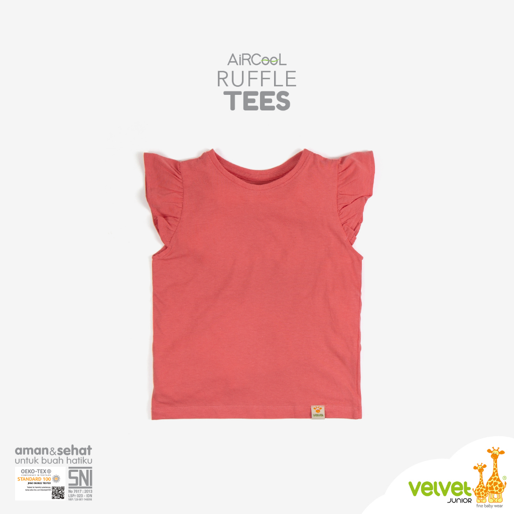 BUY 2 GET 1 FREE Velvet Junior Kaos Anak Perempuan - Ruffle Tees Series