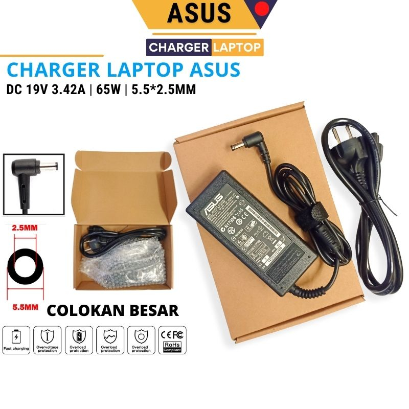 [Bayar Di Tempat]T&amp;T ASUS Casan Adapter Charger Laptop Asus 99% Compatible For 19V 3.42Ampere