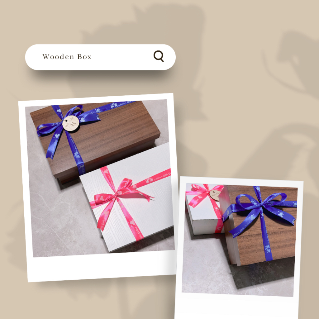 Langsung Kirim | Wooden Hardbox Hampers Baby Kado Hadiah Gift Boneka Selimut Plush Doll Bunny Laki Laki Perempuan