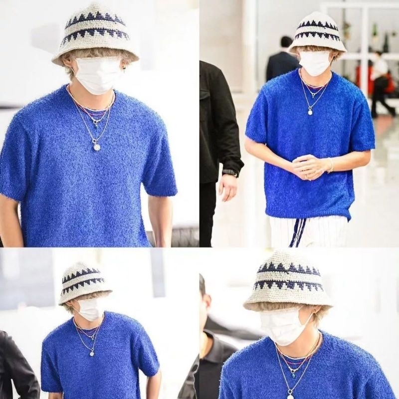 Had bucket v bts / bucket kim taehyung / taehyung bts / topi rajut v bts