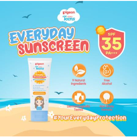 ^ KYRA ^ Pigeon Teens Sunscreen Everyday Use SPF 35 PA+++ Sun Screen Teen