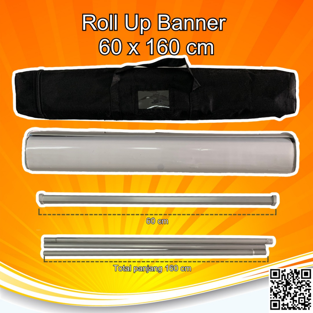 Rangka Bahan Roll Up Banner Almunium   60 x 160 cm Standing Display