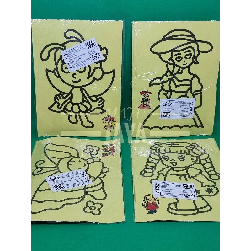 Mewarnai Pasir Tanggung 12x16 cm Isi 10 Pcs