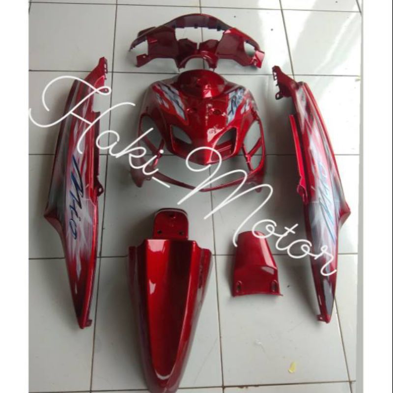 Paket Cover dek bodi body tameng full set halus YAMAHA MIO SMILE plus sticker warna merah maron puti