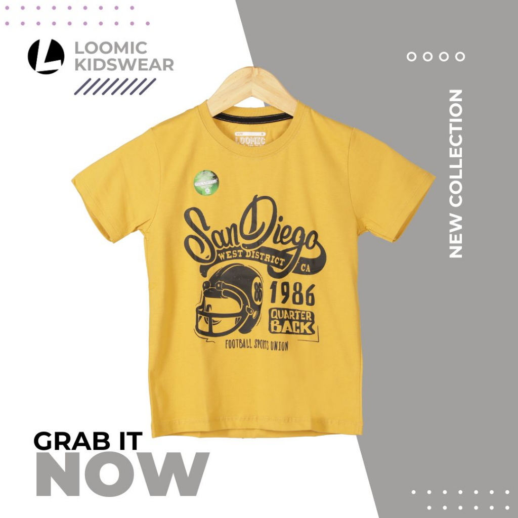 Loomic Kidswear 09/ kaos anak Premium Bahan Anti bakteri Estimasi Umur 2 - 12 Tahun