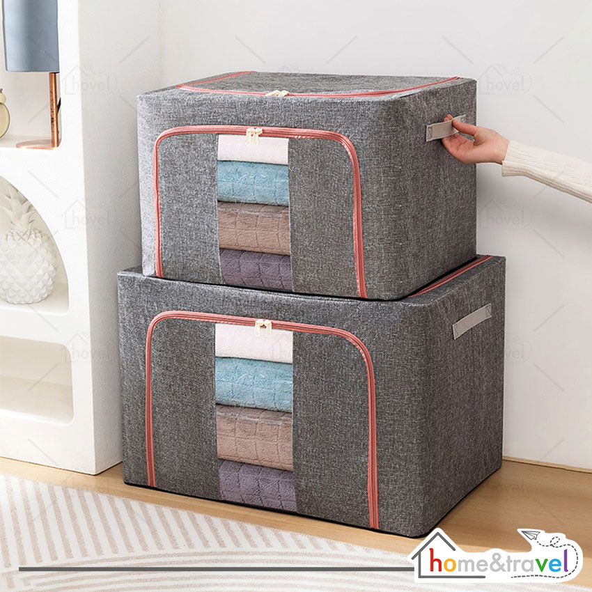 HOVELSHOP Box Kontainer Tempat Lipat Penyimpanan Baju Buku Selimut Storage Organizer Lipat Praktis