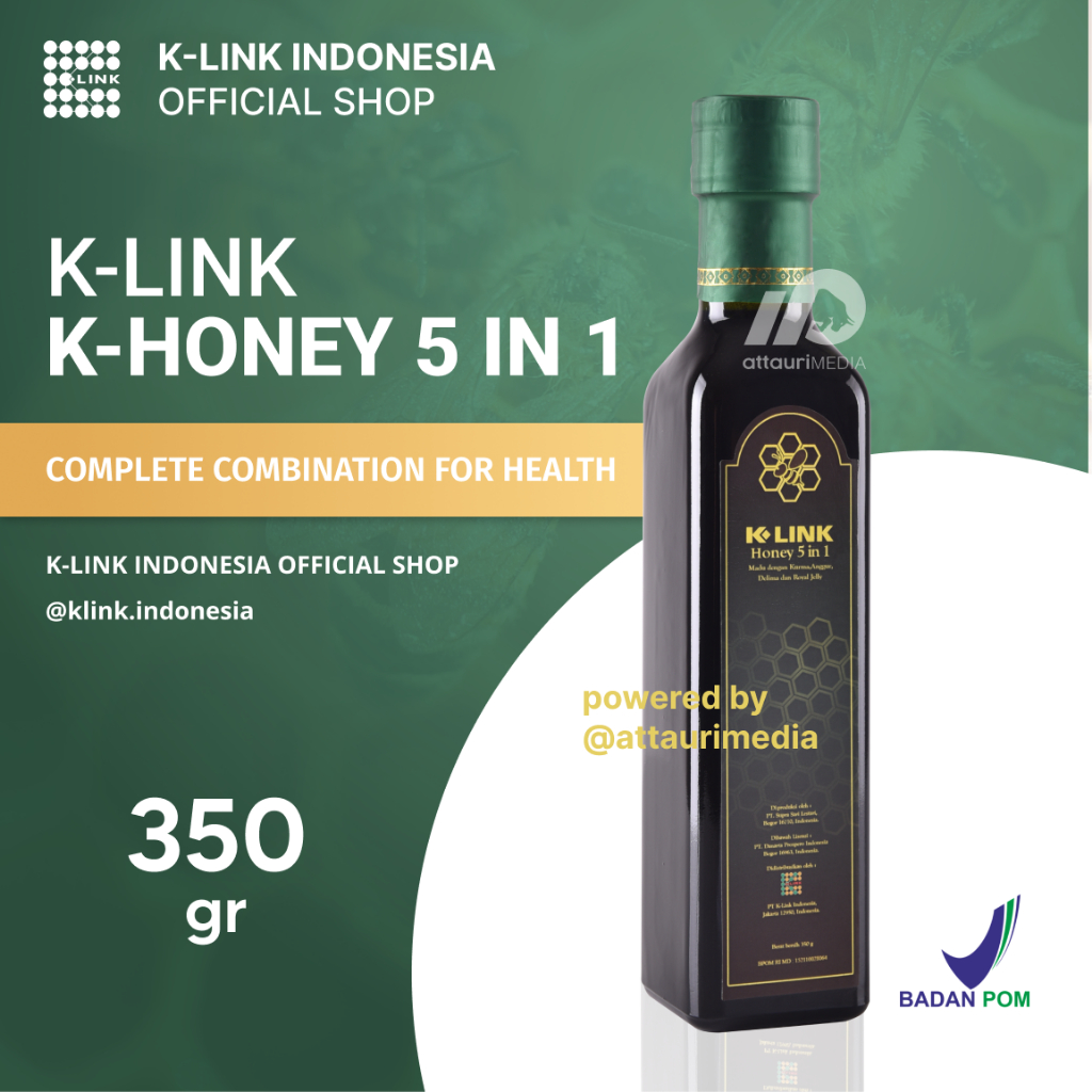 

K-Link K-Honey 5 in 1 BPOM Halal MUI Madu Ekstrak Buah Kurma Kemasan Baru Madu Murni Berkualitas Tinggi Original K Link Indonesia Official Shop
