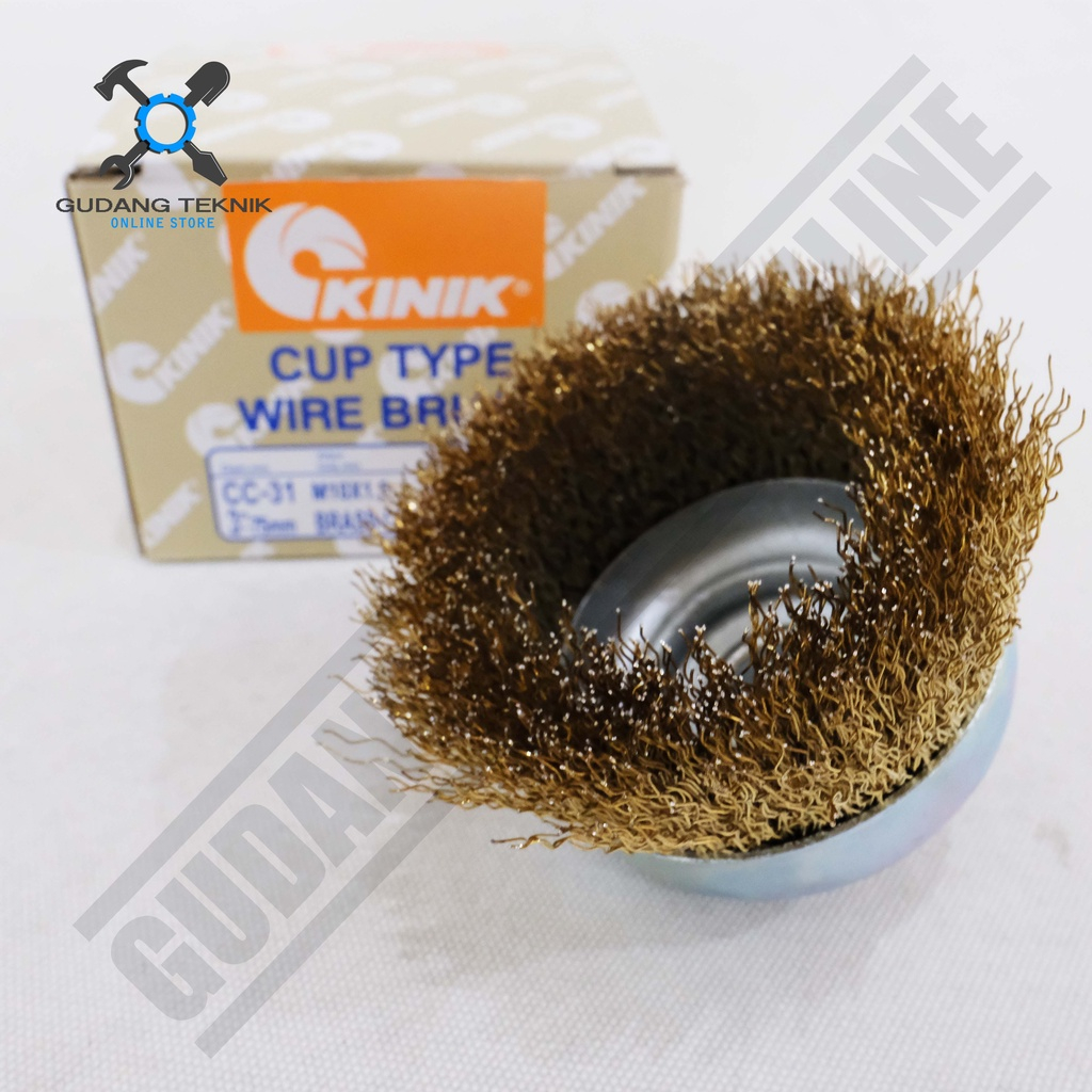 Sikat Mangkok Kawat 3&quot; CC31 KINIK / Cup Brush Steel Wire Sikat Gerinda Kawat Model Mangkok Sikat Grenda Kawat Kuningan Mangkok 3 Inch CC 31 KINIK