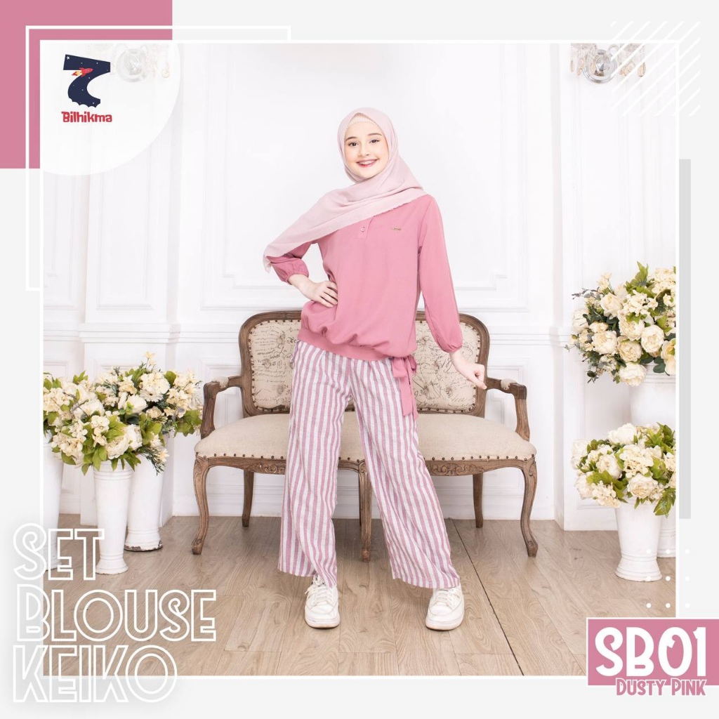 Nauree - Baju Setelan Blouse Anak Tanggung Perempuan Keiko Usia 6 sampai 16 Tahun) Bisa COD