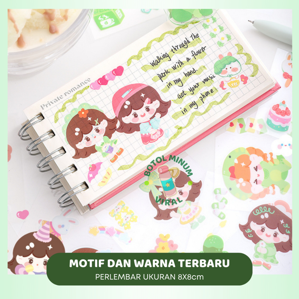 Sticker 100 Pcs Momo Cute Aesthetic Box Terbaru Stiker Deco Korea Viral