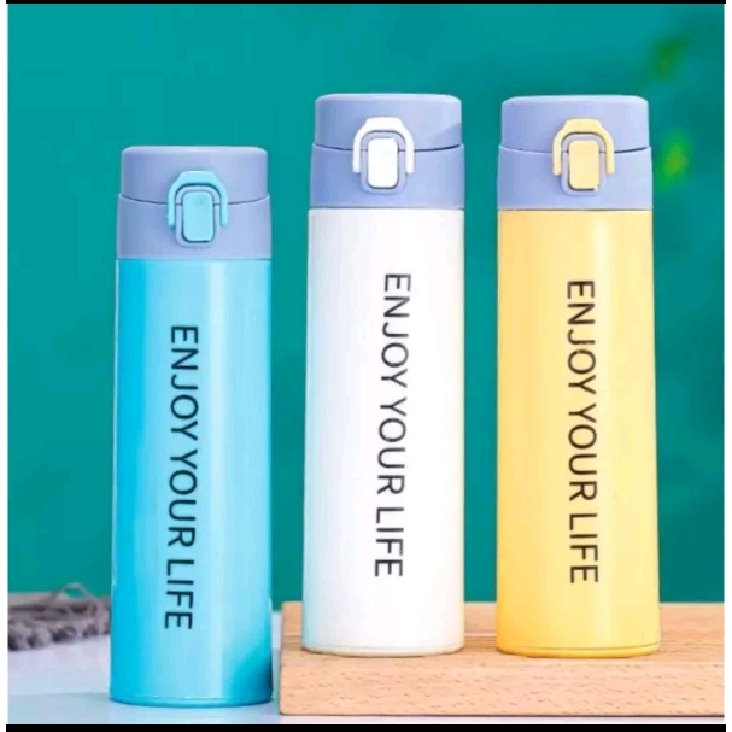 Promo Botol Minum Kaca Tebal Enjoy Your Life 500 Ml