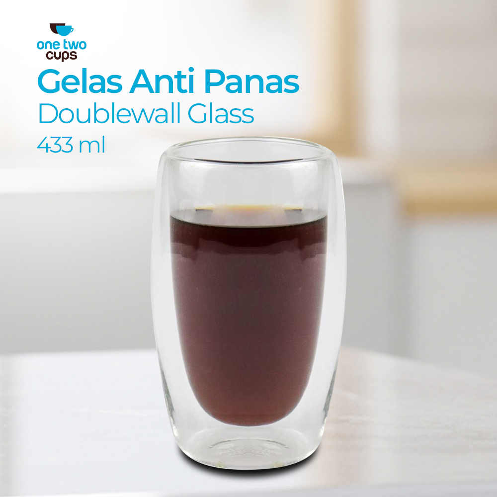 [PROMO] Gelas Estetik Double Wall / Gelas Korea / Gelas Kopi Anti Panas Double Wall Glass Borosilica