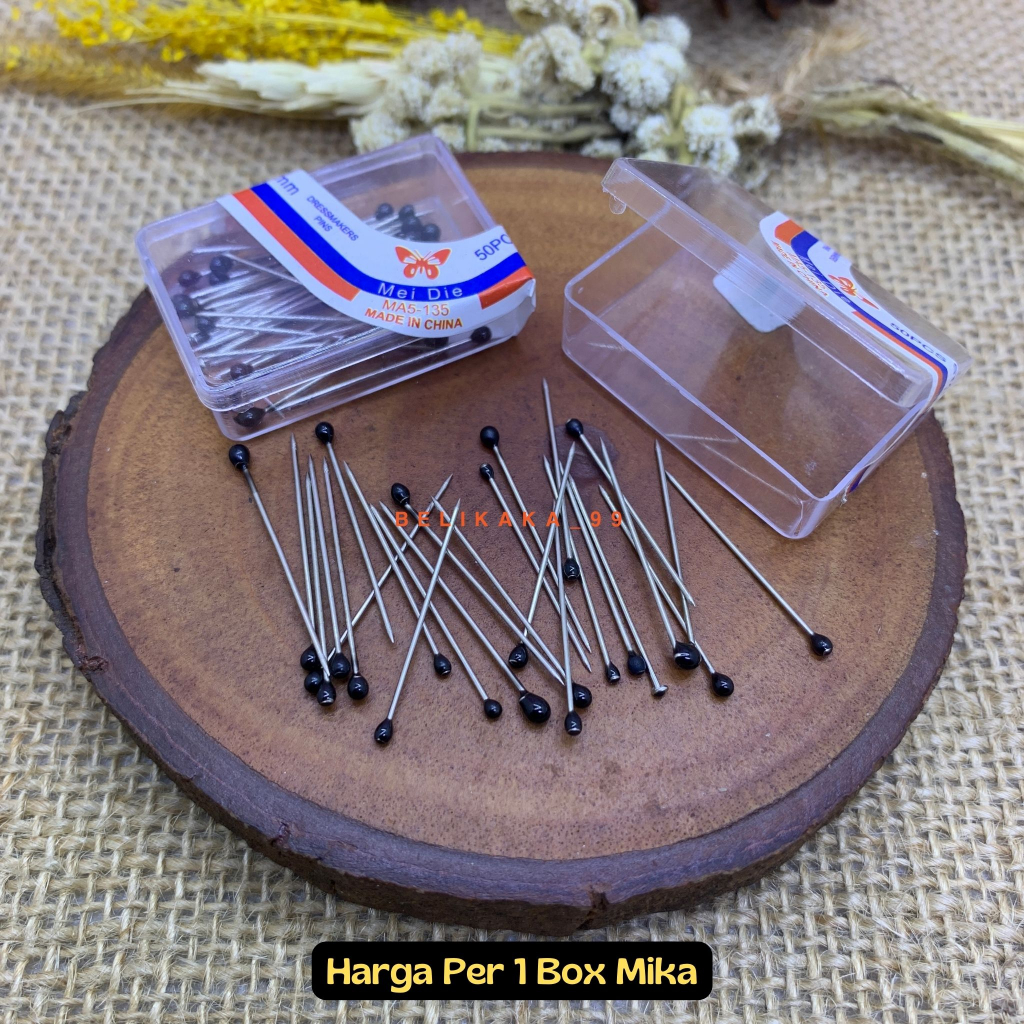 JARUM PENTUL MINI STAINLESS STEEL PER BOX MIKA  / JARUM PENTUL HIJAB / JARUM PENTUL KOTAK KECIL / JARUM HIJAB / PENTUL MIKA / JARUM PENTUL MIKA KECIL / DRESSMAKERS PINS