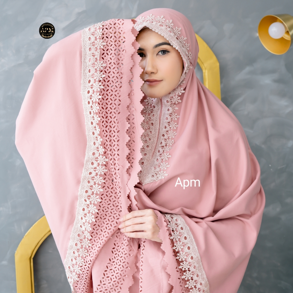 Apm Mukena  - Mukena Katun Premium Laser Cut 2 In1 Luciana Renda Mewah