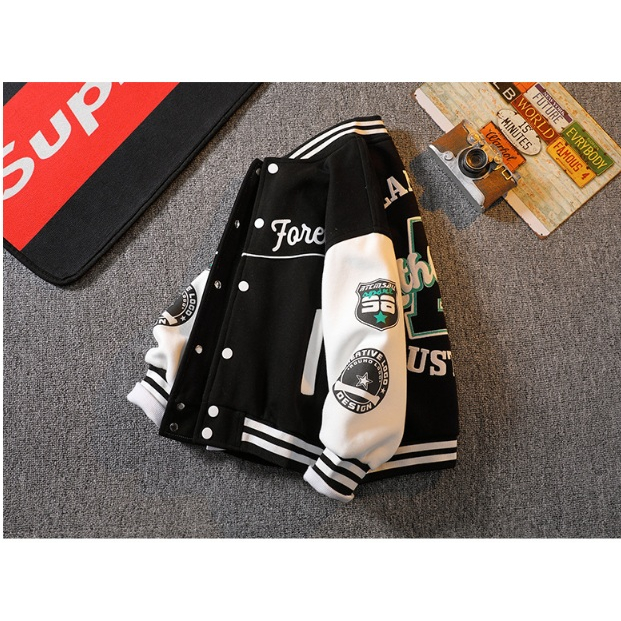 Lengan panjang baseballjacket FOREVER korea style Jaketpremium import