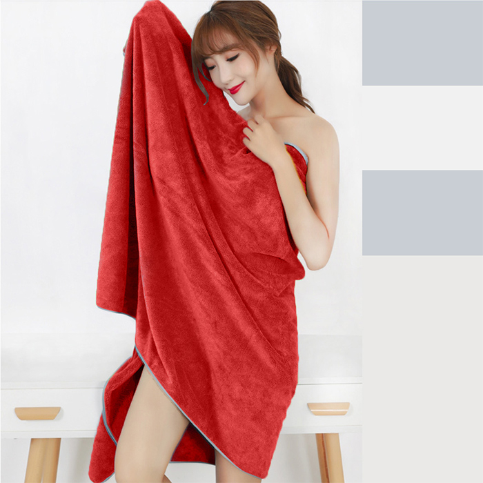 Handuk Mandi Bordir Microfiber Premium Jumbo Dewasa Size 70x140cm Polos Daya Serap Air Tinggi Perlengkapan Mandi Rumah Tangga Import - H8 - 88Blanketstore