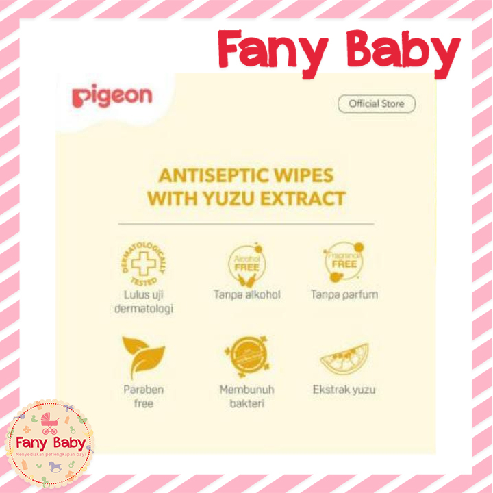 PIGEON BABY WIPES ANTISEPTIC YUZU 50'S