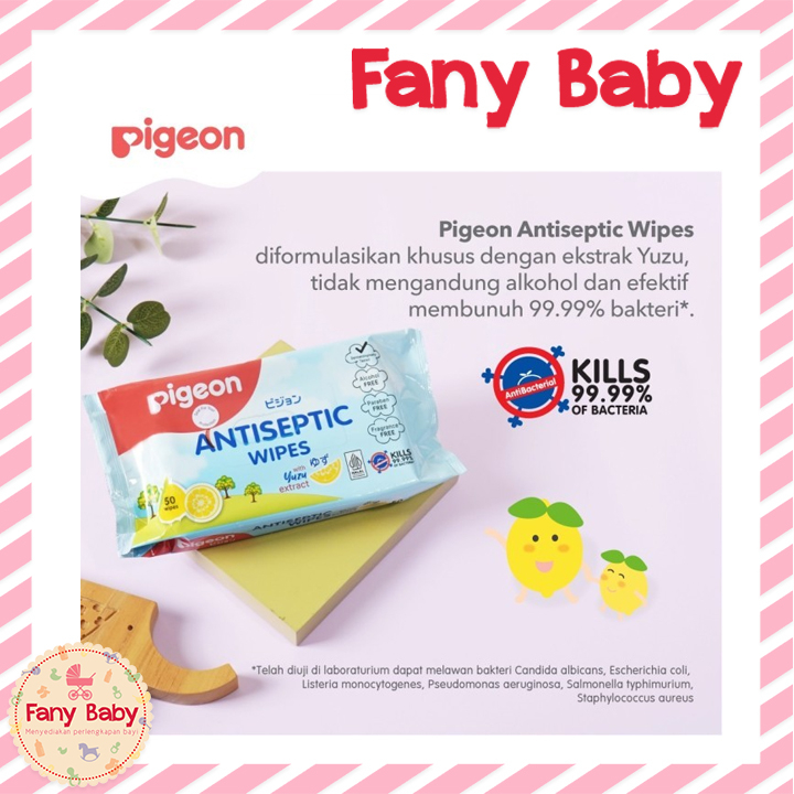 PIGEON BABY WIPES ANTISEPTIC YUZU 50'S