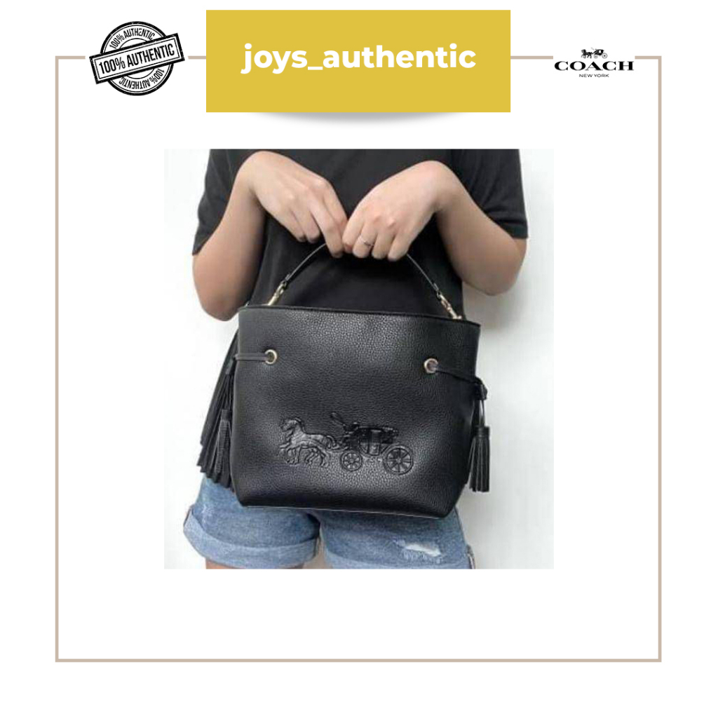 Tas Wanita Coach Andy Crossbody Horse Carriage Print Hitam Black Woman Bag Authentic Original