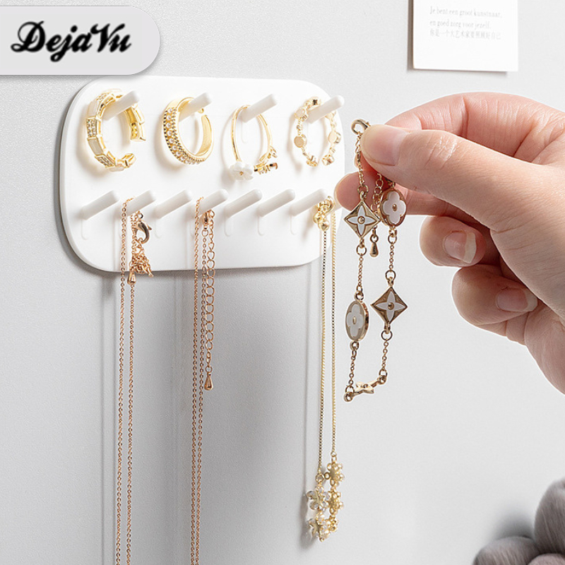 Dejavu Gantungan Perhiasan Dinding Tempel Rak Organizer Gantung Kalung Gelang Anting Aksesoris Meja 