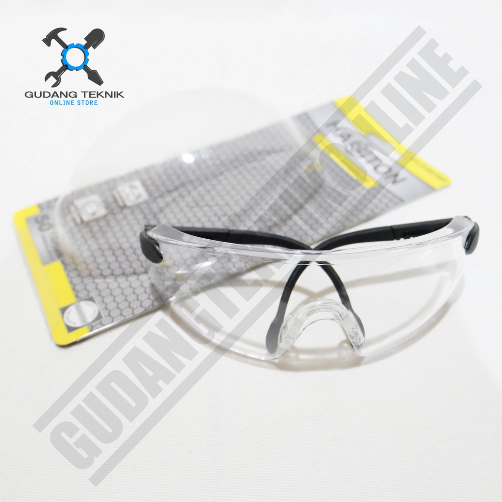 Kaca Mata Safety HASSTON PROHEX / Safety Googles Kacamata Kombinasi Bening HItam Kacamata Las HASSTON PROHEX