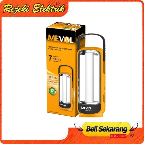 MEVAL Lampu Emergency Lampu Darurat 12 LED Bright Emergency + 0.5W Senter LED - Putih