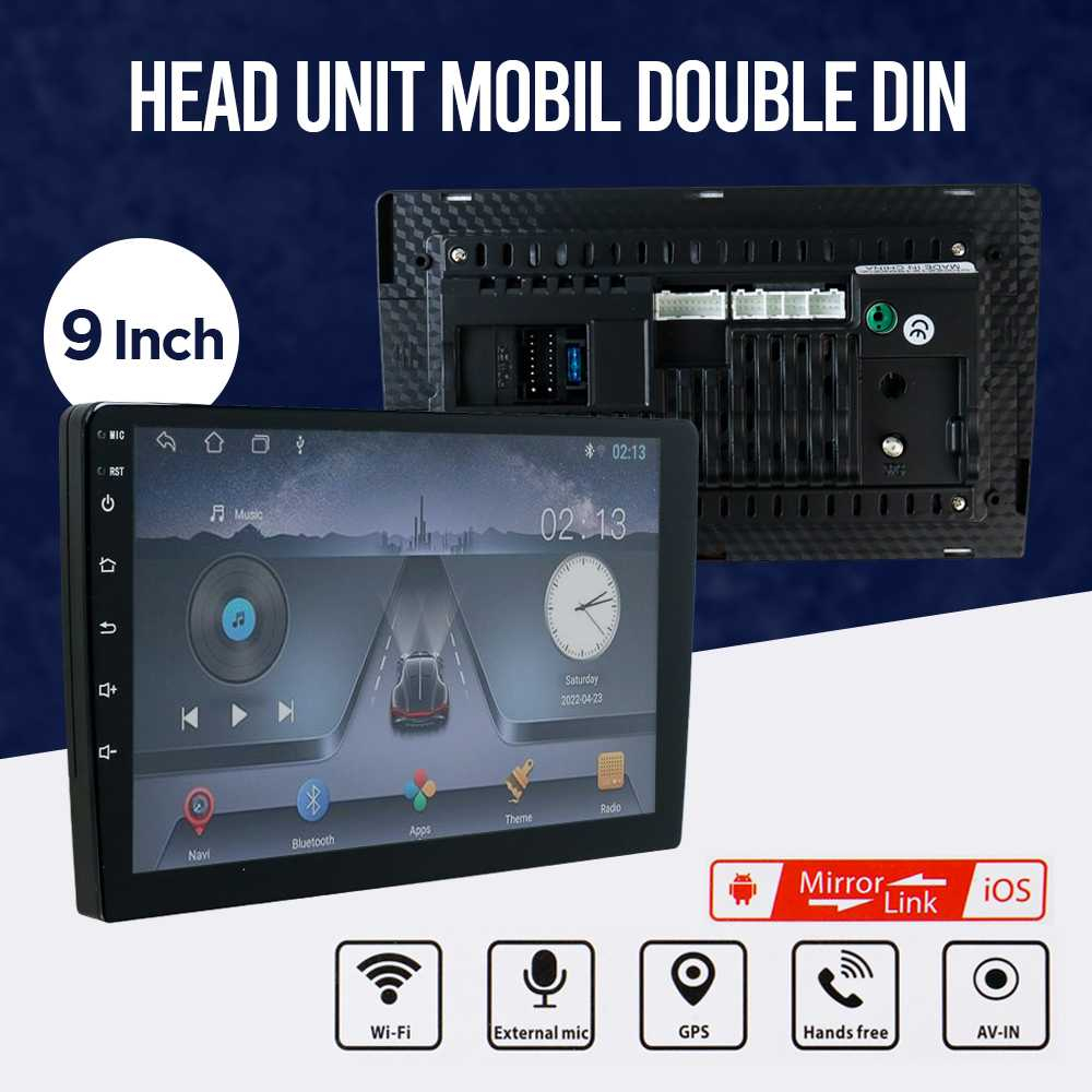 JIEMAO 9 inch Head Unit Mobil Double Din Media Player HD WIFI GPS Android - 8163