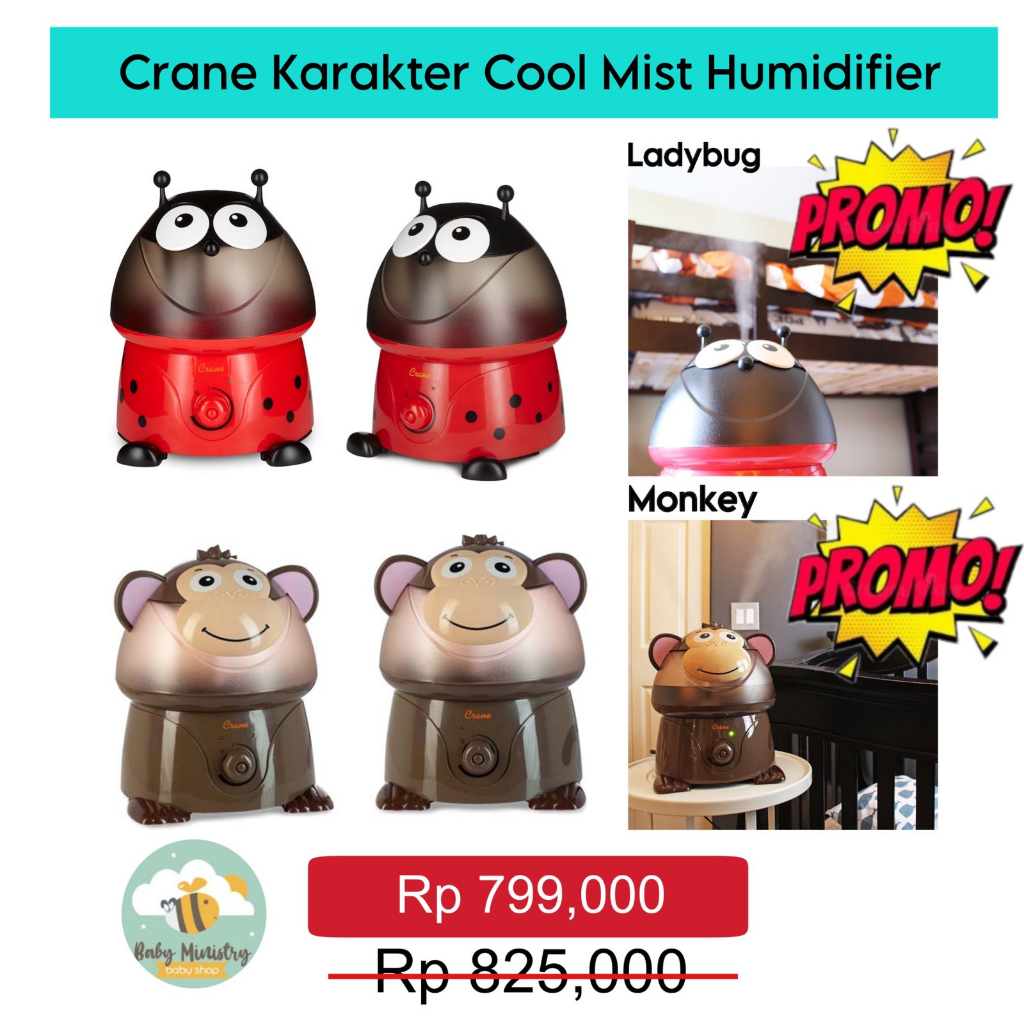 CRANE HUMIDIFIER MONKEY / CRANE KARAKTER / CRANE DIFFUSER / CRANE PELEMBAB RUANGAN / KESEHATAN UDARA / HUMIDIFIER / OIL ESSENTIALS / AROMATERAPI DIFFUSER / PENGHARUM RUANGAN