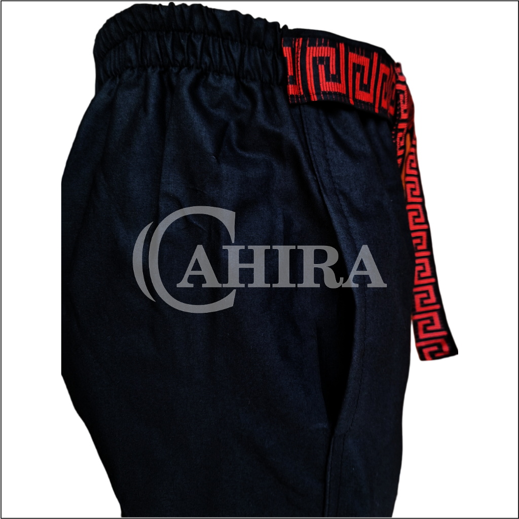 SARUNG CELANA DEWASA PRAKTIS HITAM SERIES CELANA SARUNG MOTIF LIST EMAS