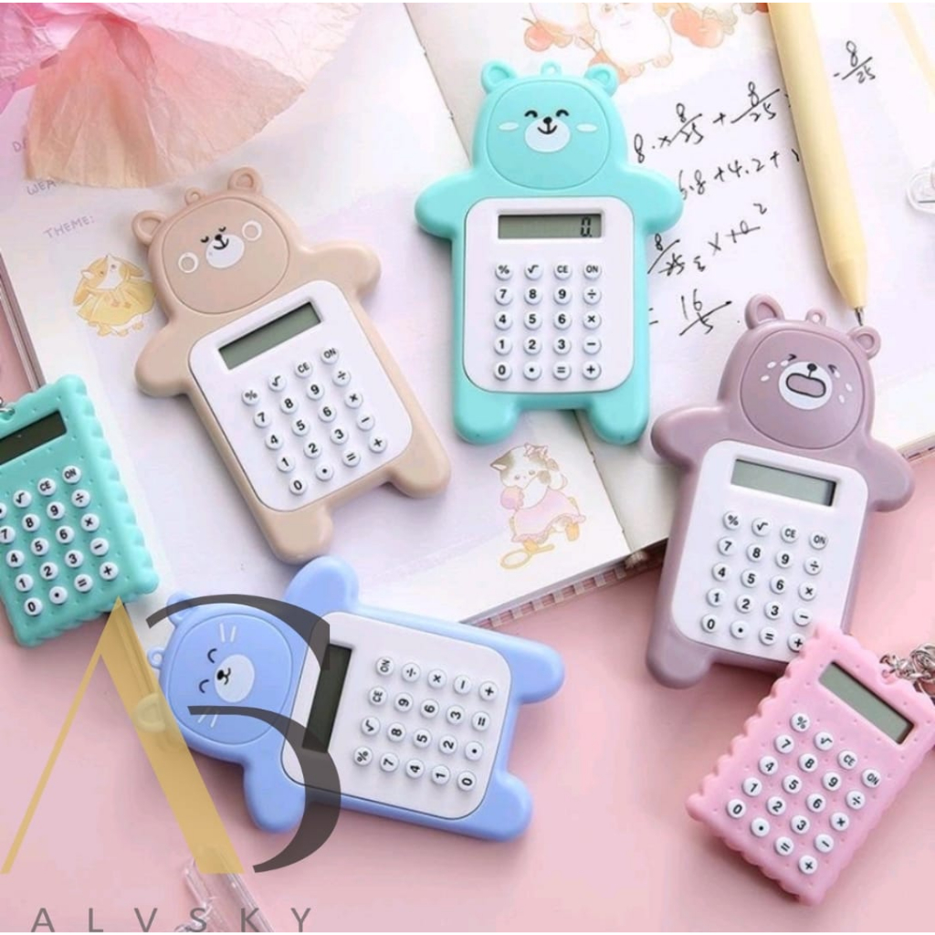 CALCULATOR PORTABLE MINI BEAR/ KALKULATOR PORTABLE MINI BERUANG UNIK 8 DIGIT