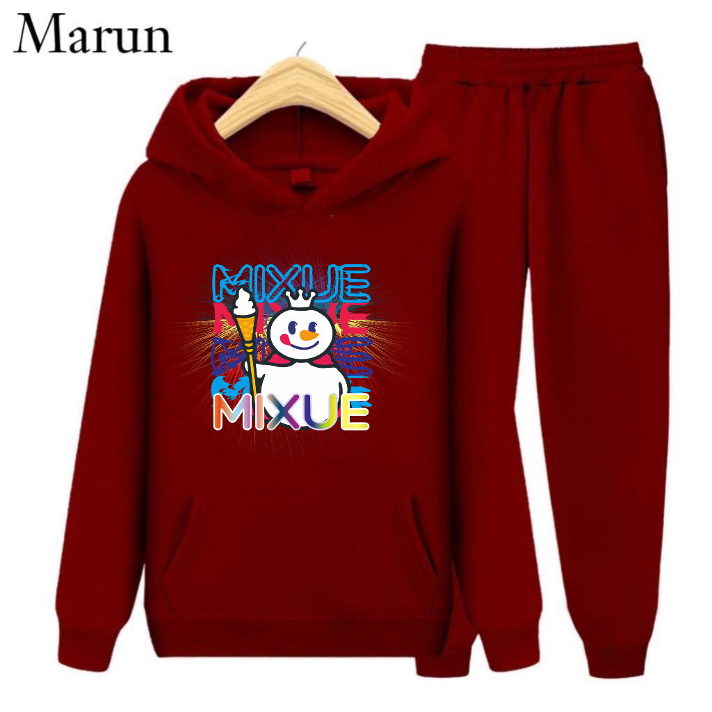 Setelan Sweater Hoodie Anak Mixue Grafic S,M,XL