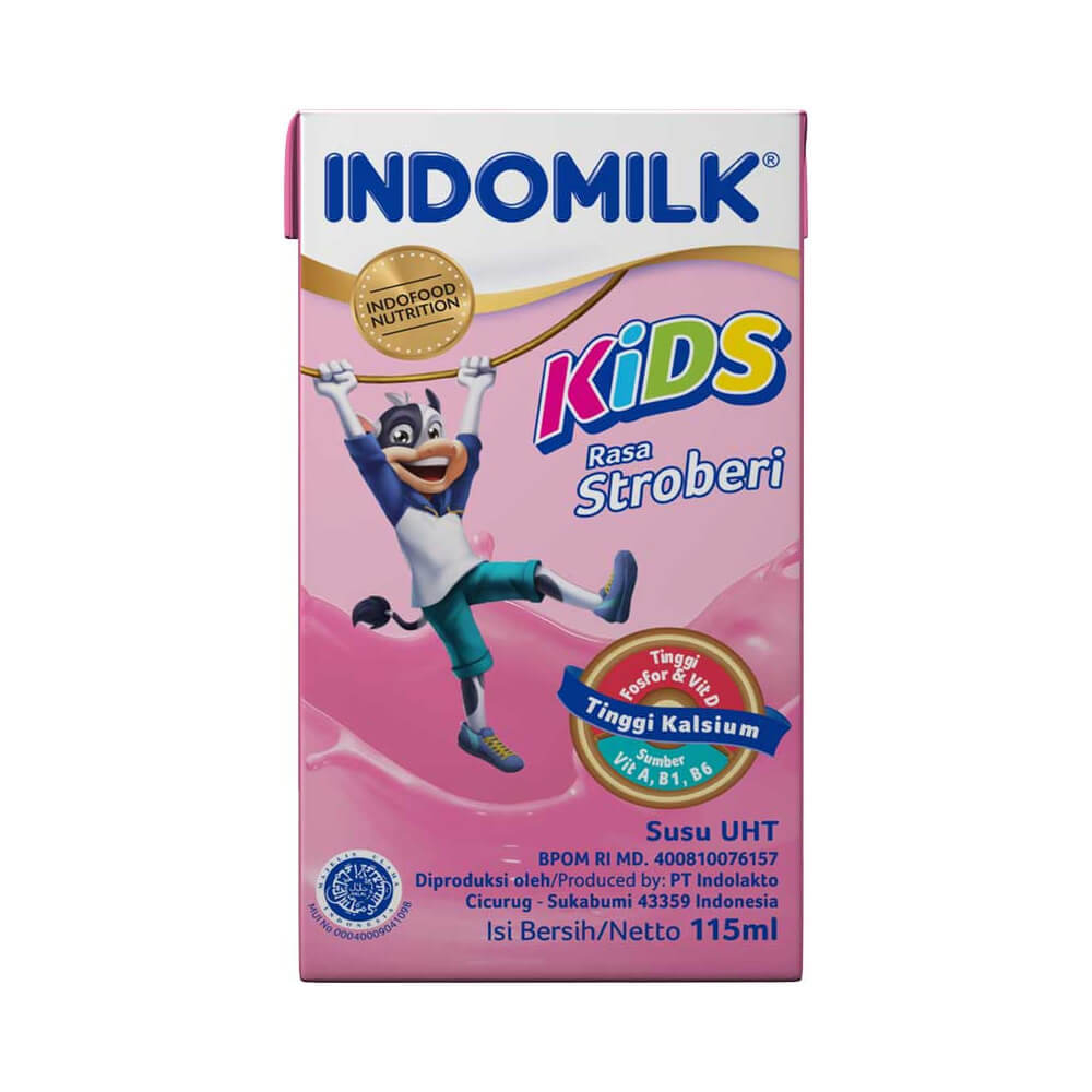 

Indomilk Kids UHT Rasa Strawbery 115 ml // Susu UHT rasa strawbery