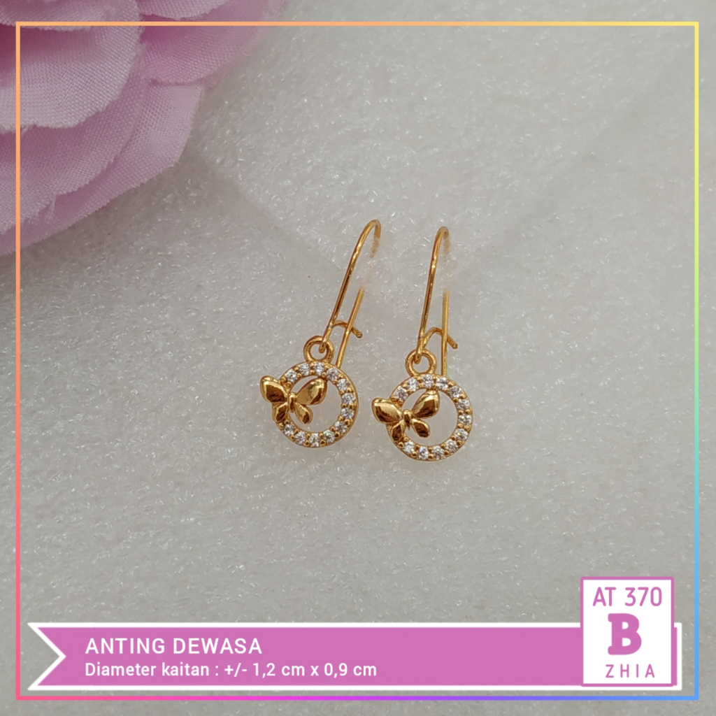 Anting xuping anting dewasa kait mata bunga perhiasan lapis emas gold AT 370