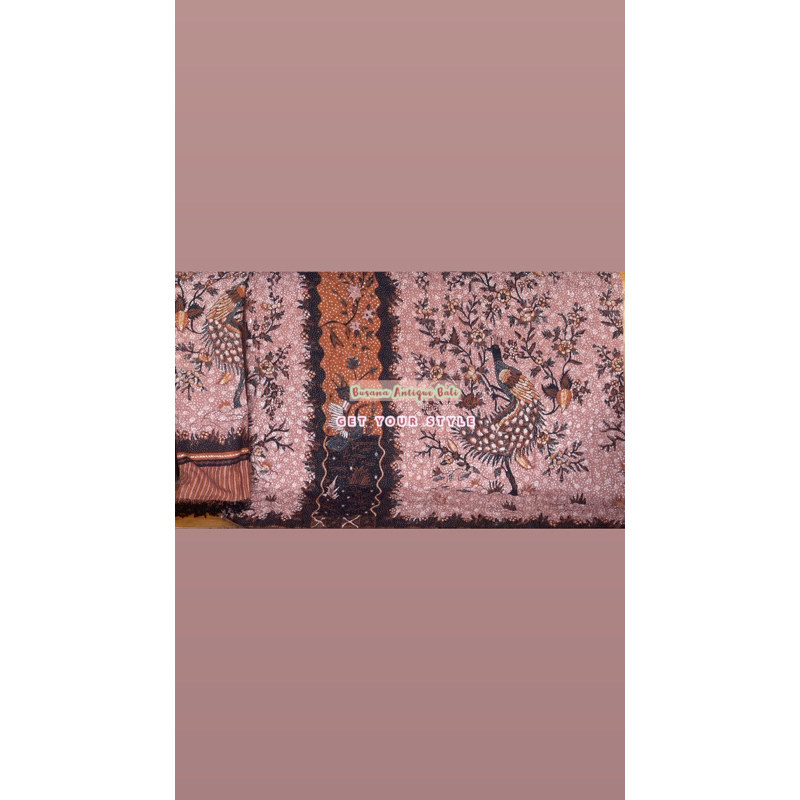 kamen batik tulis sutra baron set selendang sutra garut antik new