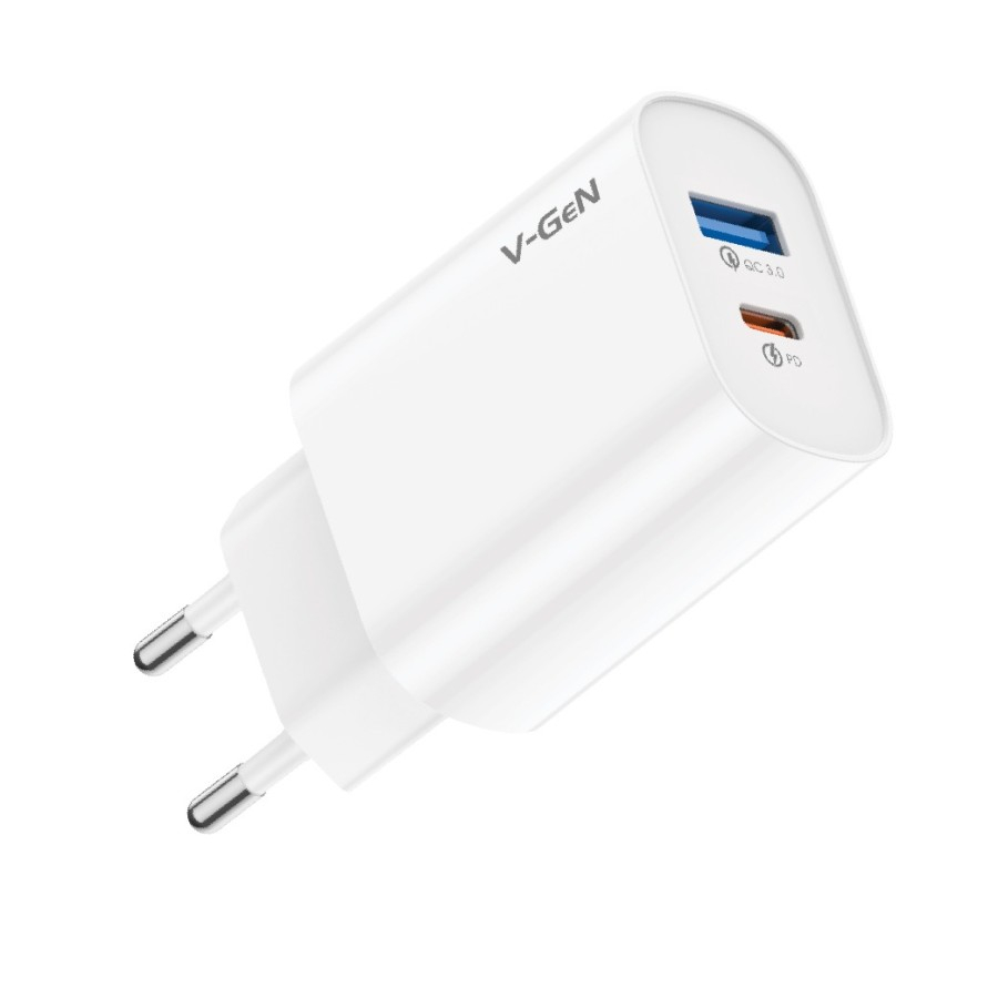 Travel Charger V-GeN VTC2-32 30W Super Fast Charging PD VOOC Dual Port