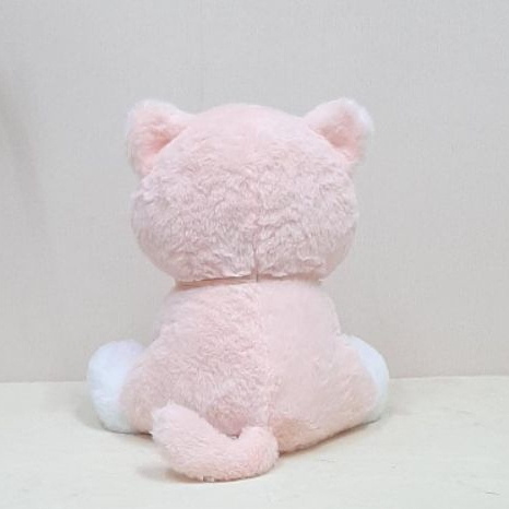 Boneka Sitting Cat kalung Strowberry Size 13&quot;/34cm/boneka animal/boneka kucing/