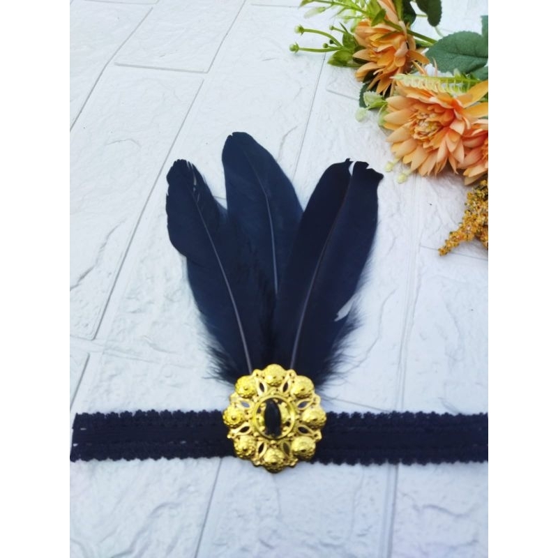 bandana bulu angsa. bandana bulu. aksesoris kepala. javagayu accessories