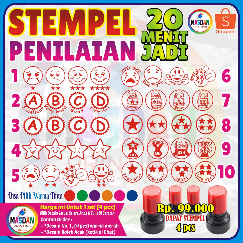 STEMPEL PENILAIAN FLASH GURU PAUD TK SD ANAK