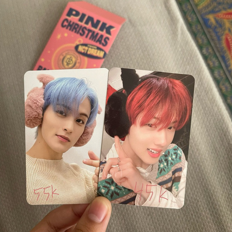 photocard pc pink christmas nct dream jisung and mark