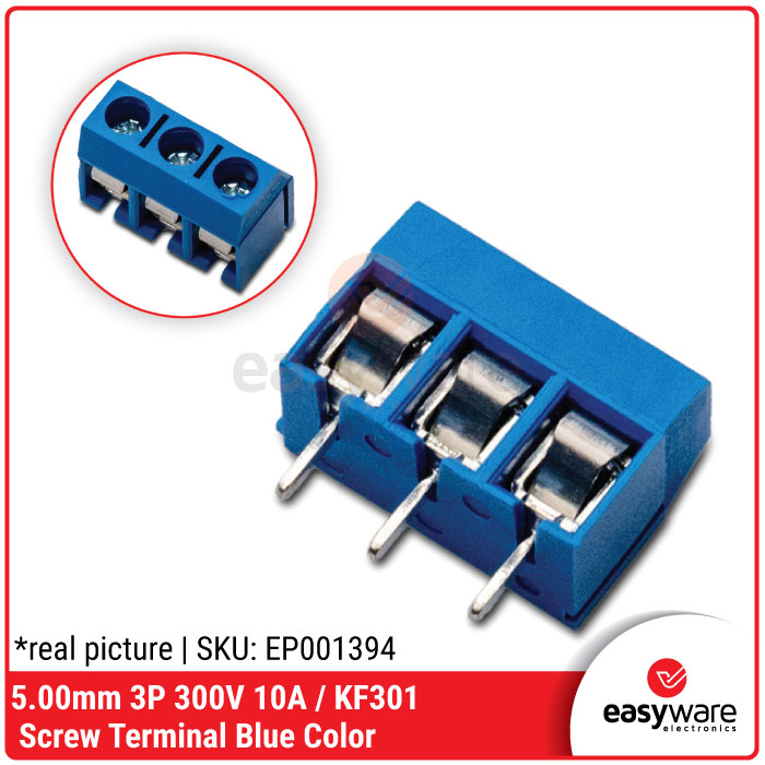 Screw Terminal 3P 5mm pitch like KF301 3 pin 300V 10A Terminal Block