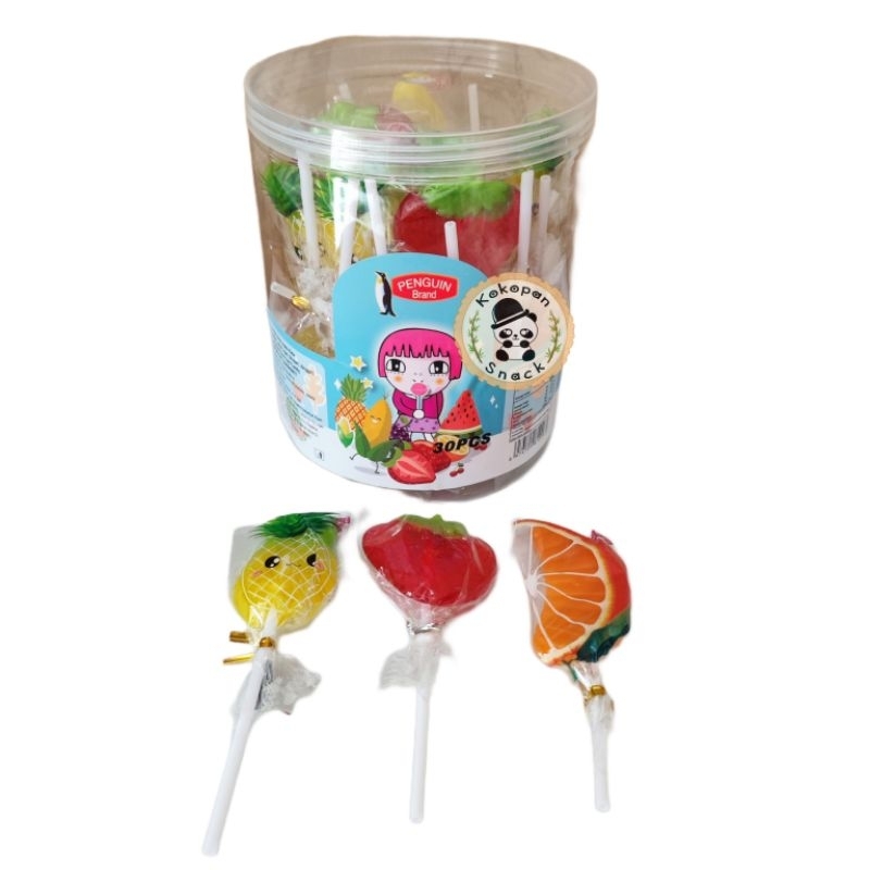 PENGUIN MIX FRUIT LOLIPOP TOPLES ISI 30