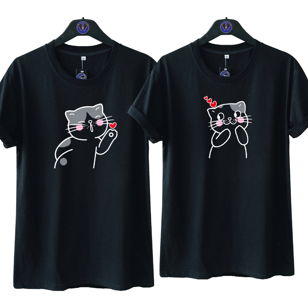 KAOS COUPLE PASANGAN MEONG A / KAOS UNISEX / KAOS PASANGAN KEREN / KAOS COUPLE KEKINIAN