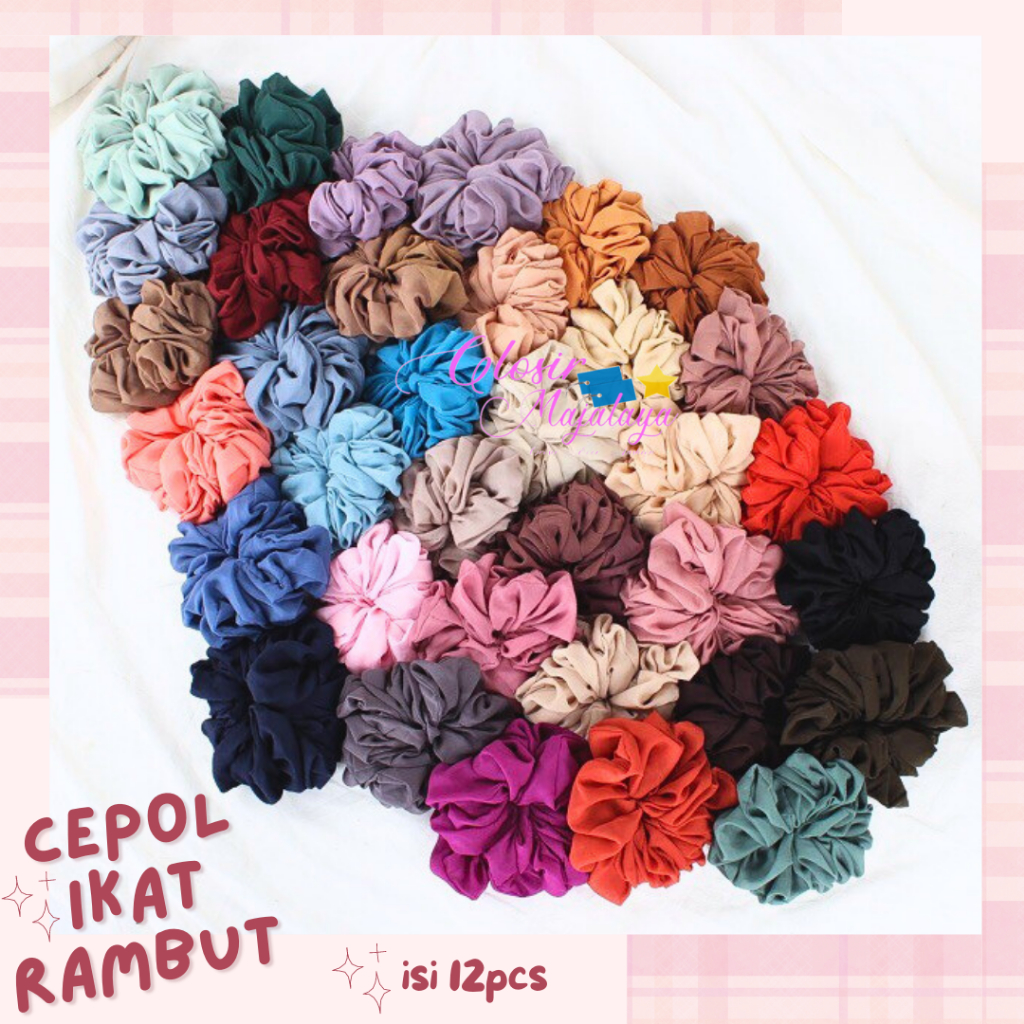 Grosir scrunchie Ikat rambut cepol LUSINAN