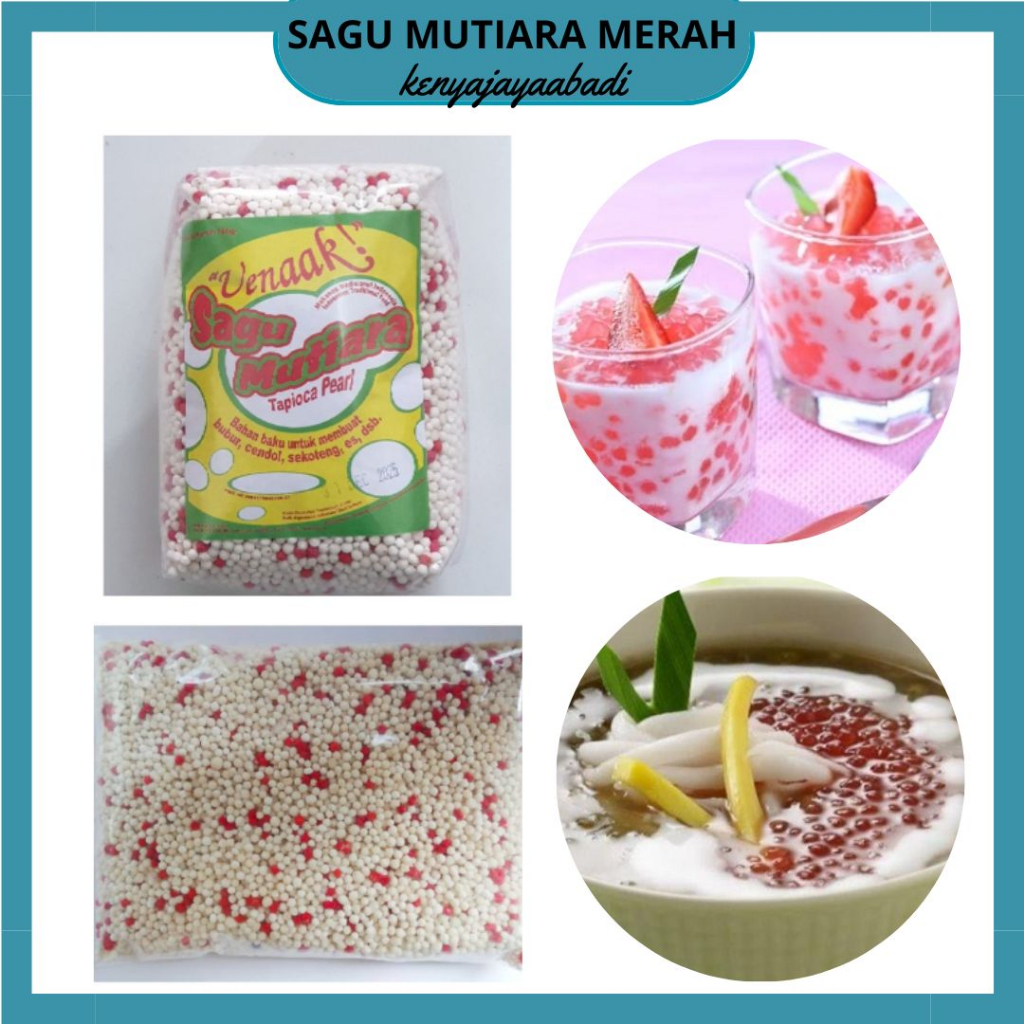 

kenyajayaabadi⚡Sagu Mutiara MERAH 500 gram / sagu mutiara LOKAL MERAH PUTIH / topping minuman mkanan deessert MURAH