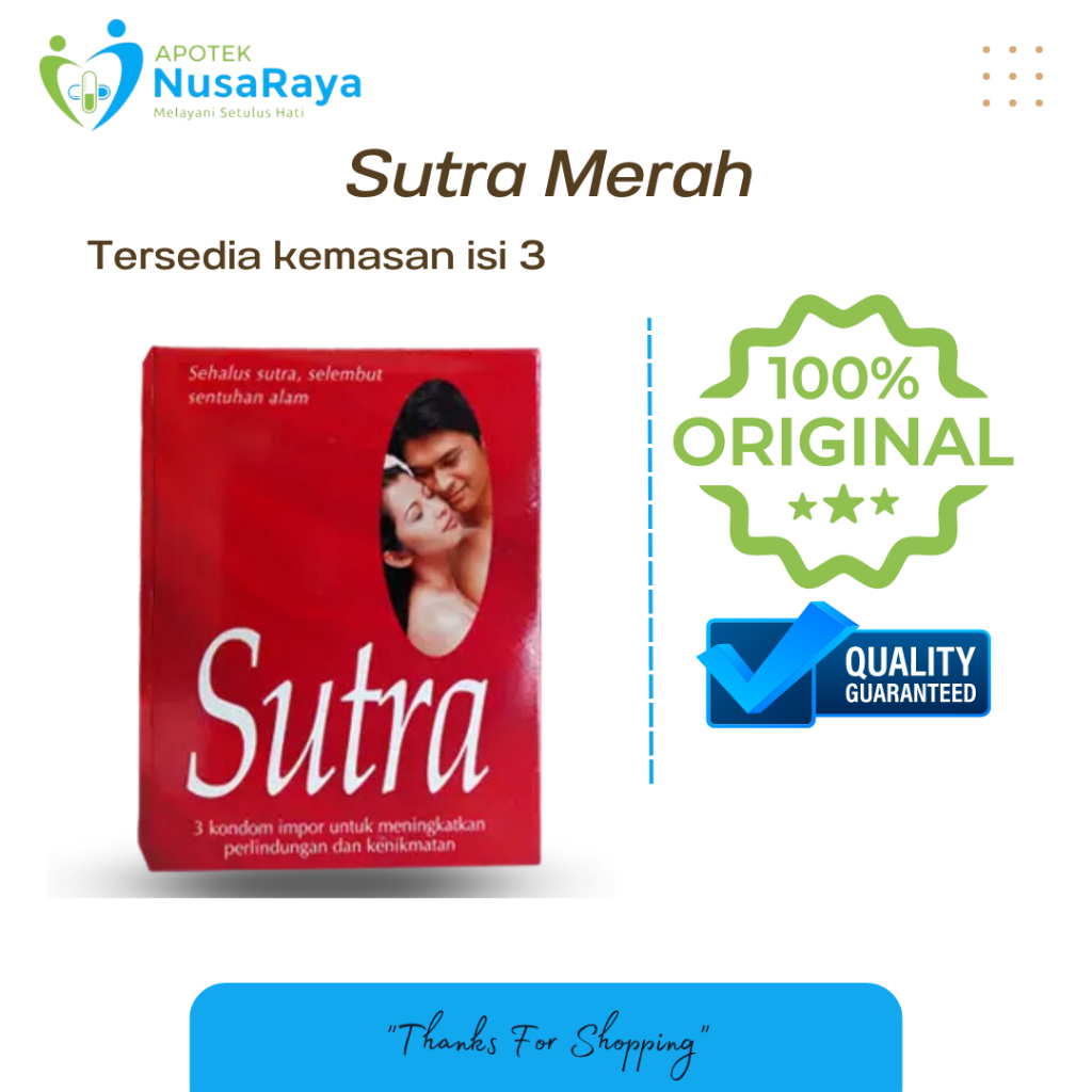 Kondom Sutra Merah Isi 3/Kontrasepsi Pria/Kondom Sutra