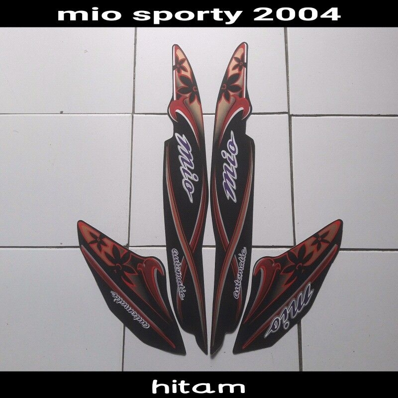 striping yamaha mio sporty tahun 2004 warna hitam