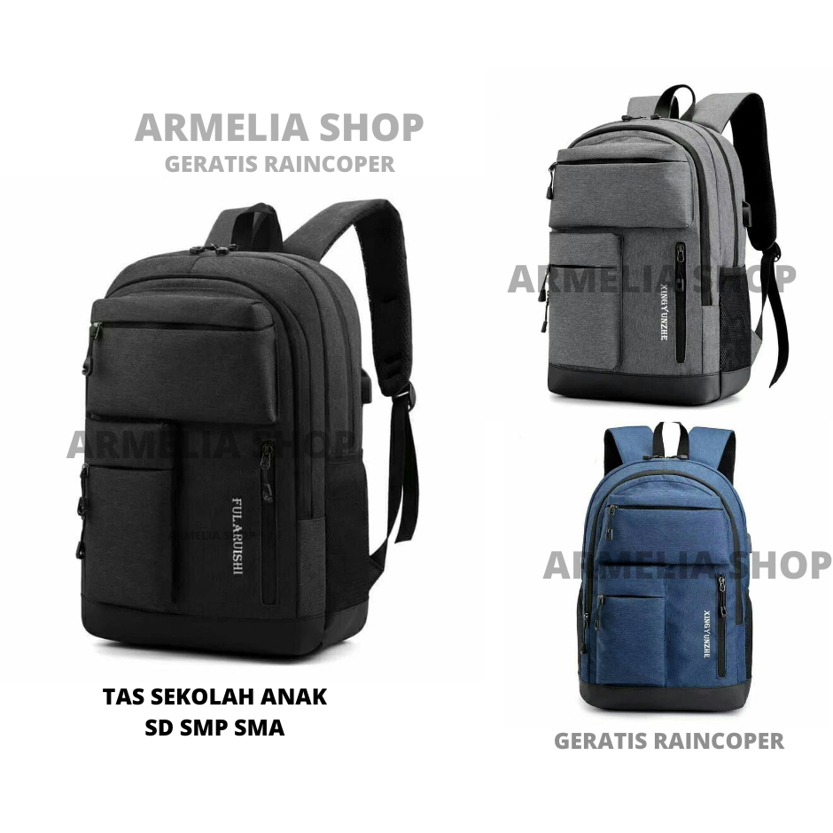 Tas sekolah anak laki laki astronot tas ransel untuk anak SD SMP SMA FREE raincover untuk tas